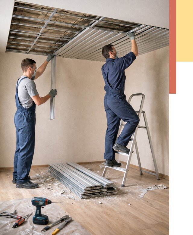 Демонтаж реечного потолка в Лиски от 4923 руб. быстро и недорого | ОТДЕЛОЧНИК-Лск