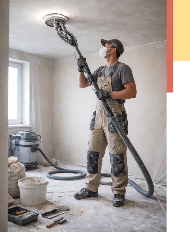 Шлифовка потолка в Лиски от 3829 руб. — услуги шлифования потолка | ОТДЕЛОЧНИК-Лск