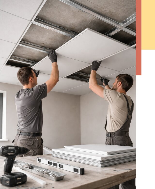 Монтаж кассетного потолка в Лиски от 4923 руб/м2 — установка и сборка | ОТДЕЛОЧНИК-Лск