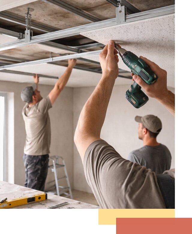 Монтаж акустического потолка в Лиски под ключ