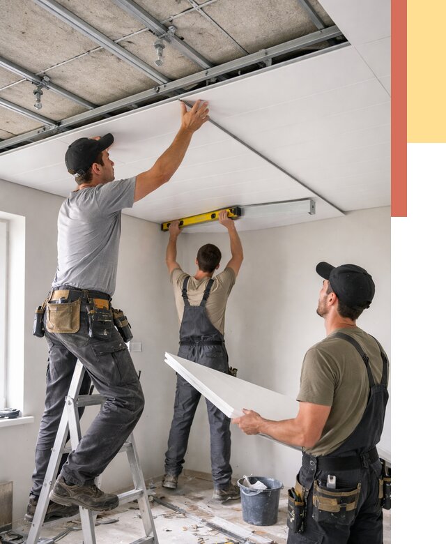 Монтаж потолка из ПВХ панелей в Лиски от 3829 руб./м2 — быстро и недорого | ОТДЕЛОЧНИК-Лск