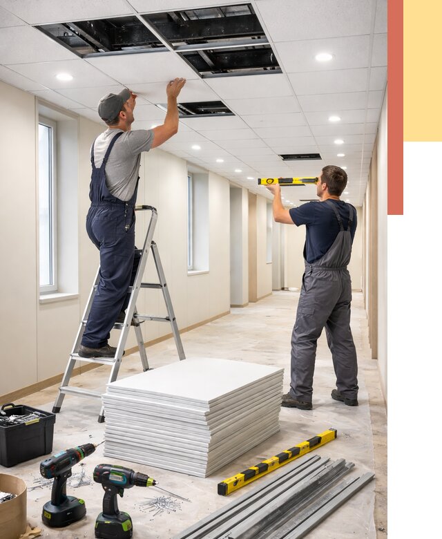 Ремонт потолка Армстронг в Лиски от 4923 руб. — быстро и недорого | ОТДЕЛОЧНИК-Лск