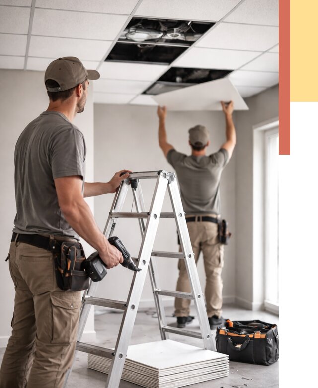 Обслуживание подвесного потолка в Лиски от 3829 руб. — быстро и недорого | ОТДЕЛОЧНИК-Лск