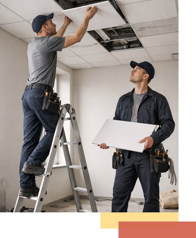 Обслуживание подвесного потолка в Лиски — ремонт и чистка