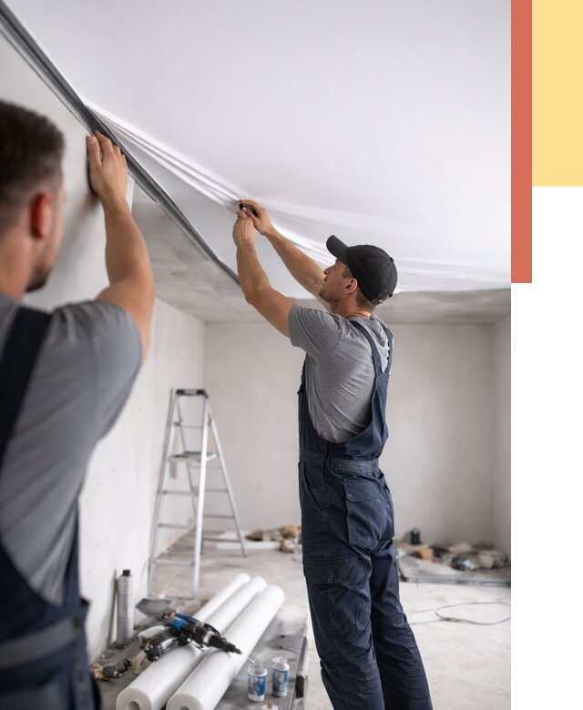 Монтаж матового натяжного потолка в Лиски от 4923 руб./м² — быстро и недорого | ОТДЕЛОЧНИК-Лск