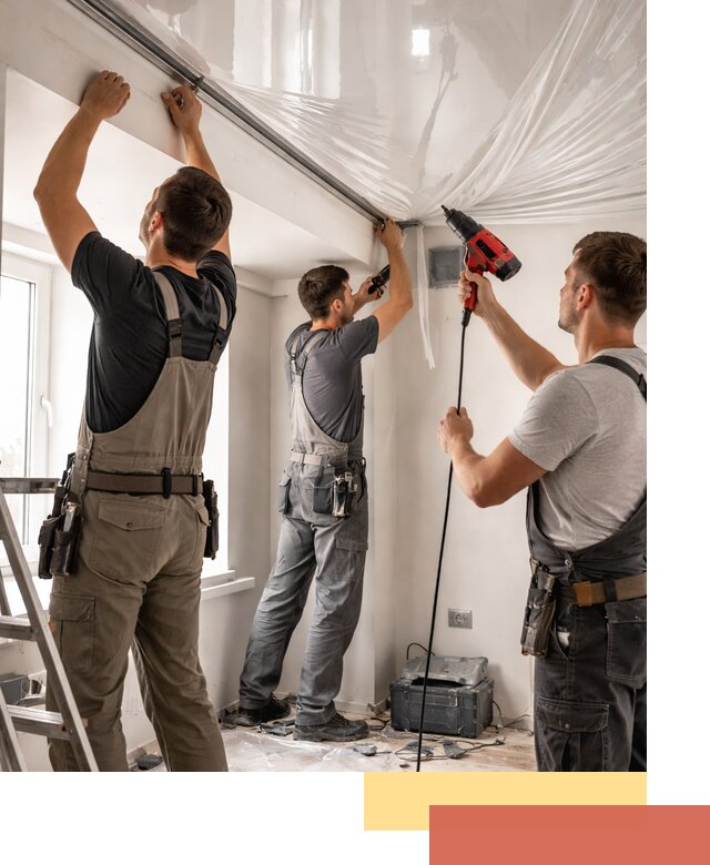 Монтаж глянцевого натяжного потолка в Лиски быстро и качественно