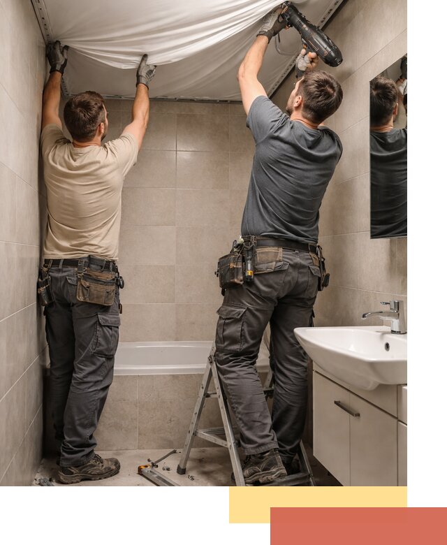 Монтаж натяжного потолка в ванной в Лиски быстро и качественно