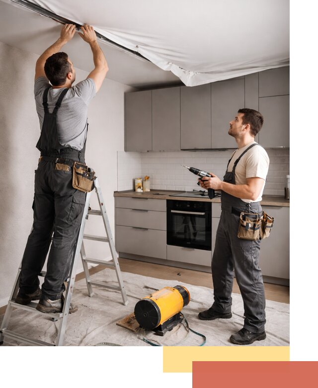 Монтаж натяжного потолка на кухне в Лиски