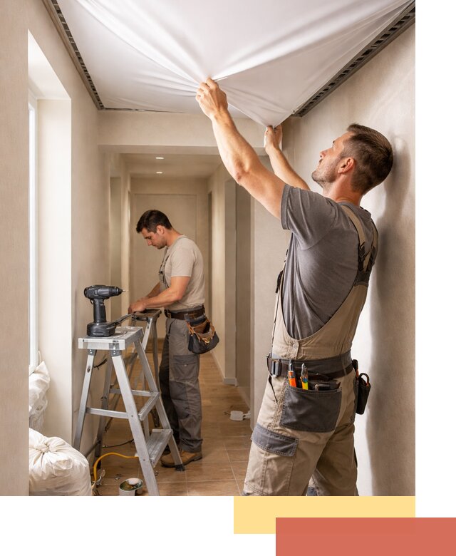 Монтаж натяжного потолка в прихожей в Лиски