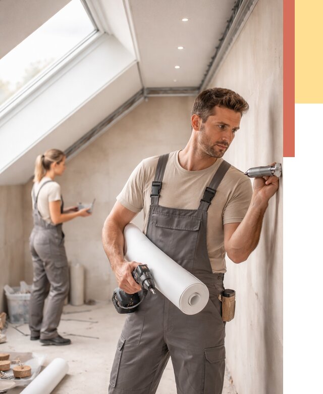 Монтаж натяжного потолка на мансарде в Лиски от 3829 руб. | ОТДЕЛОЧНИК-Лск