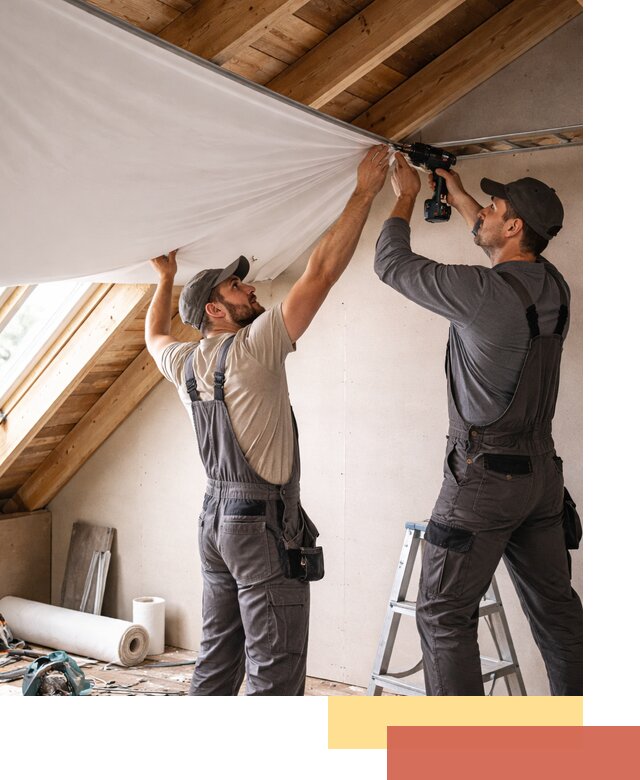 Монтаж натяжного потолка в мансарде в Лиски