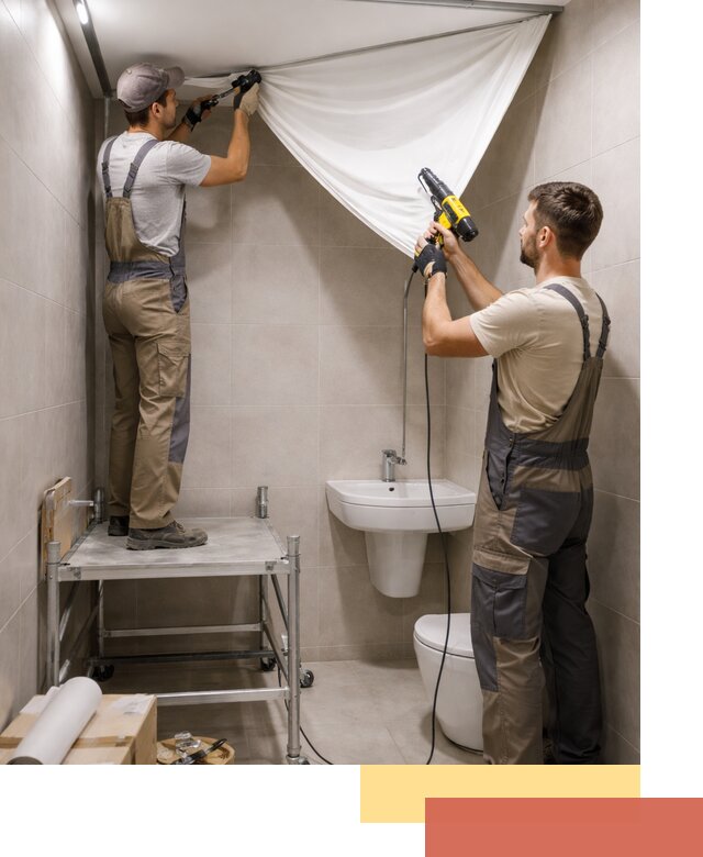 Монтаж натяжного потолка в санузле в Лиски