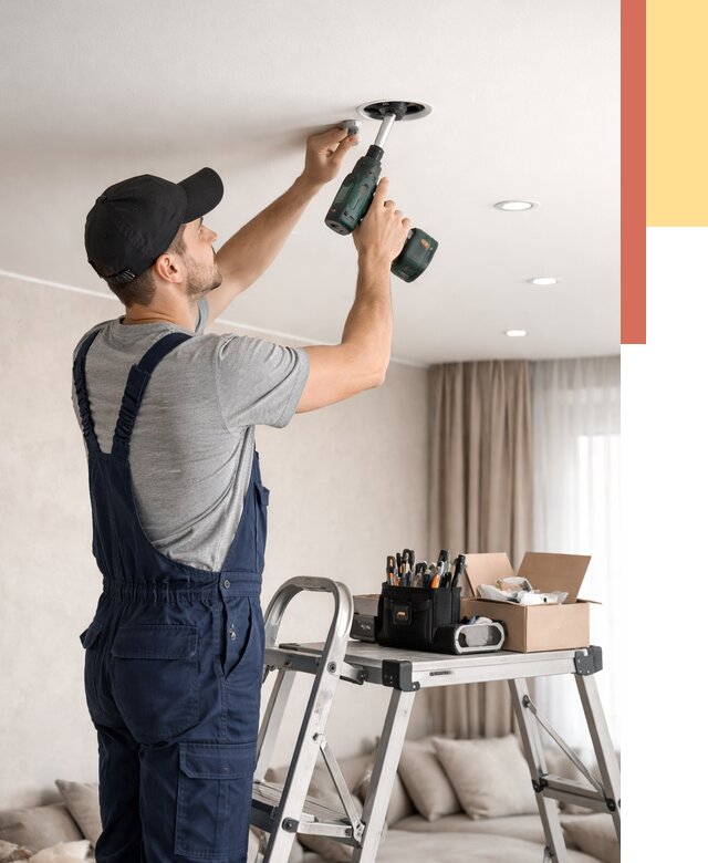 Установка и монтаж точечных светильников в натяжной потолок в Лиски от 1969 руб. | ОТДЕЛОЧНИК-Лск