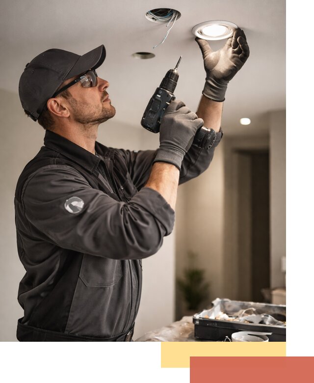 Установка точечных светильников в натяжной потолок в Лиски