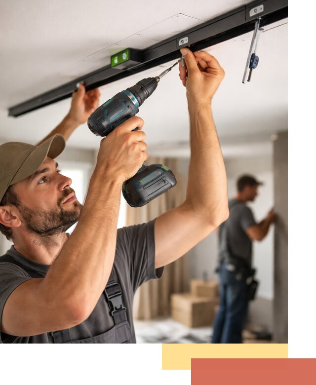 Установка трековых светильников в натяжной потолок в Лиски