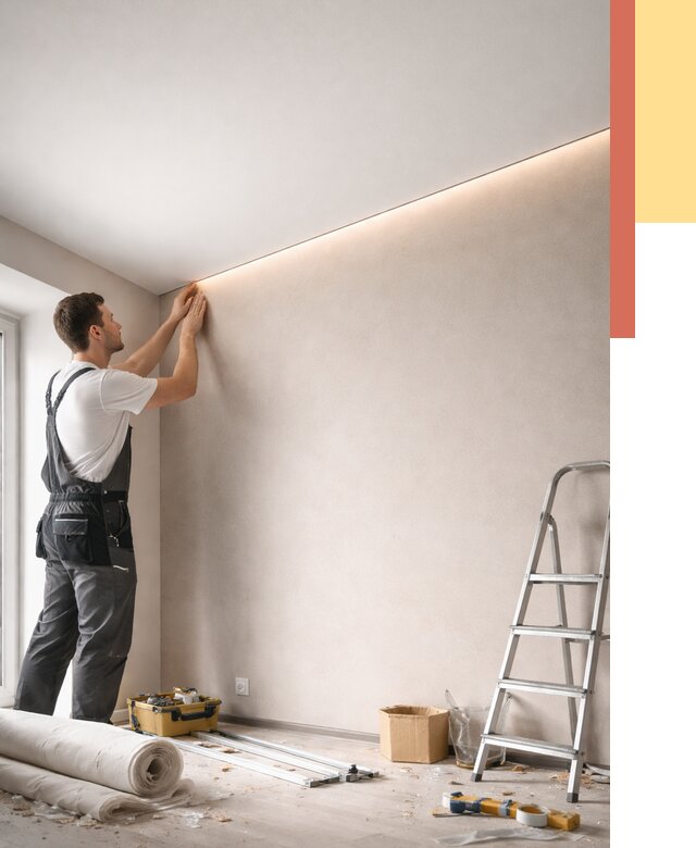 Теневые натяжные потолки в Лиски от 8972 руб. под ключ | ОТДЕЛОЧНИК-Лск