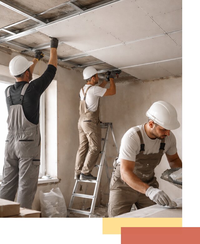 Одноуровневый потолок из гипсокартона в Лиски — монтаж и отделка