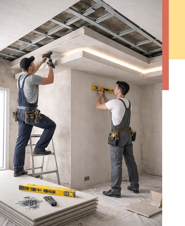 Двухуровневый потолок из гипсокартона в Лиски от 1586 руб. под ключ | ОТДЕЛОЧНИК-Лск