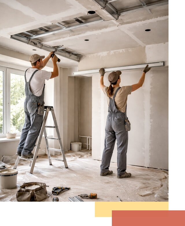 Монтаж многоуровневого потолка из гипсокартона в Лиски