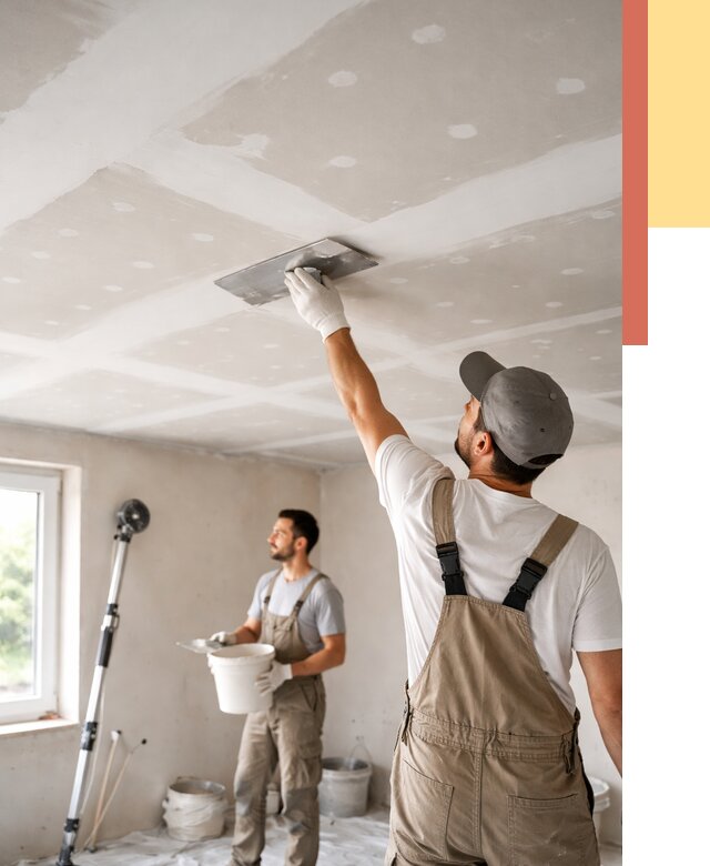Шпаклевка потолка из гипсокартона в Лиски от 3501 руб./м2 — услуги под ключ | ОТДЕЛОЧНИК-Лск