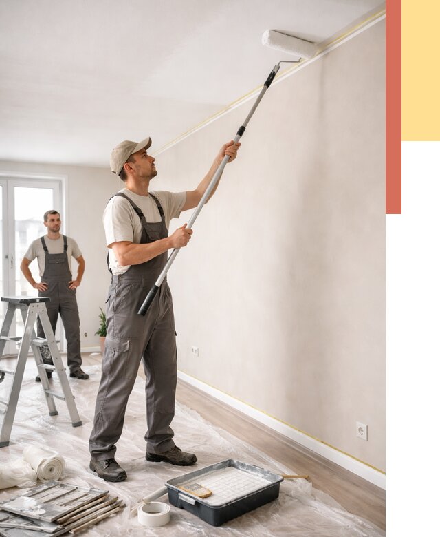 Покраска потолка из гипсокартона в Лиски от 4923 руб./м2 — услуги под ключ | ОТДЕЛОЧНИК-Лск