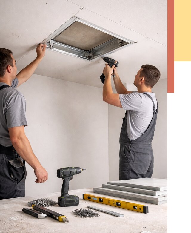 Установка люка в потолок ГКЛ в Лиски от 2735 руб. под ключ | ОТДЕЛОЧНИК-Лск