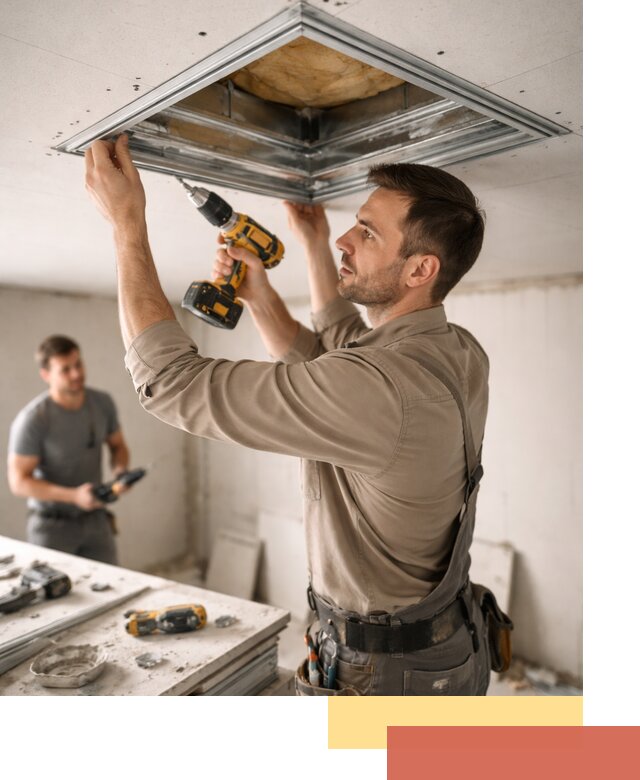 Монтаж люка в потолок из ГКЛ в Лиски