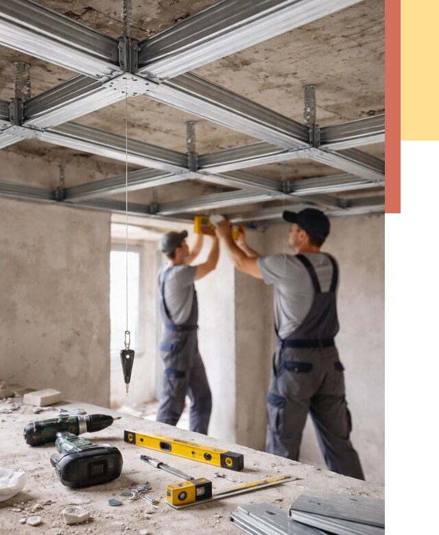 Монтаж каркаса потолка из профиля в Лиски от 4923 руб. — услуги ОТДЕЛОЧНИК-Лск