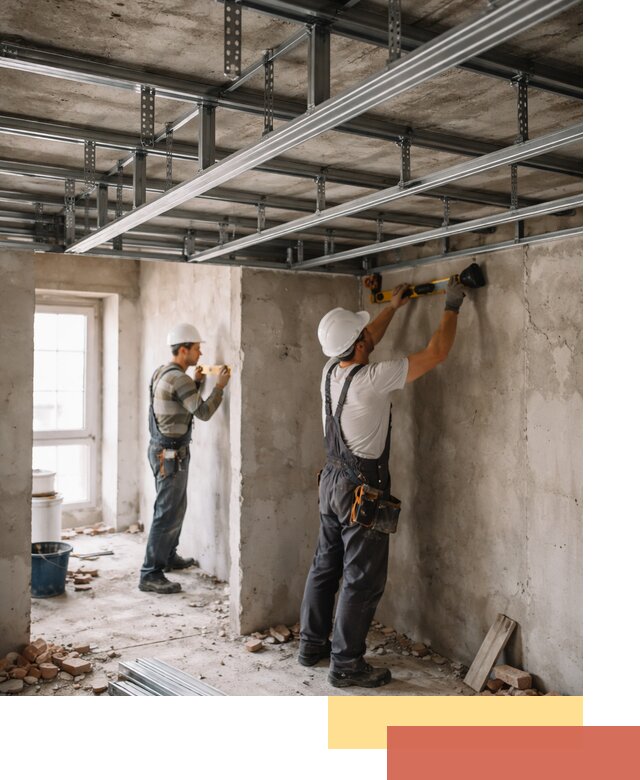 Монтаж каркаса потолка из профильного профиля в Лиски