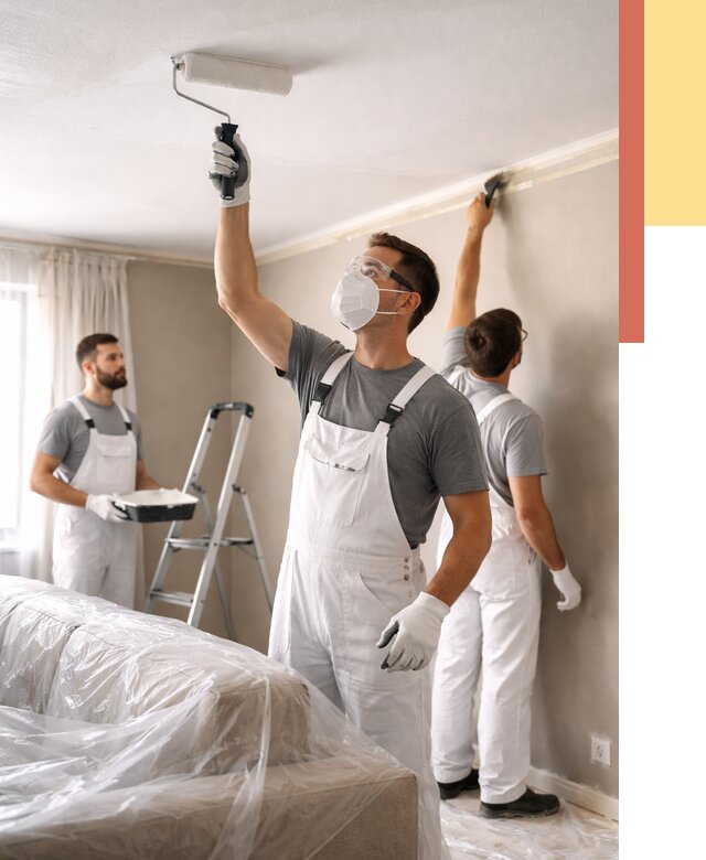 Покраска потолка водоэмельсионной краской в Лиски от 2407 руб/м² — услуги под ключ | ОТДЕЛОЧНИК-Лск