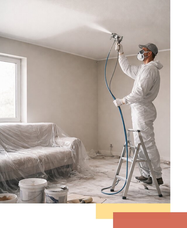 Покраска потолка краскопультом в Лиски быстро и качественно