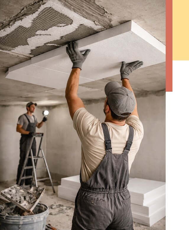 Утепление потолка пенопластом в Лиски от 4923 руб/м2 — недорого и быстро | ОТДЕЛОЧНИК-Лск